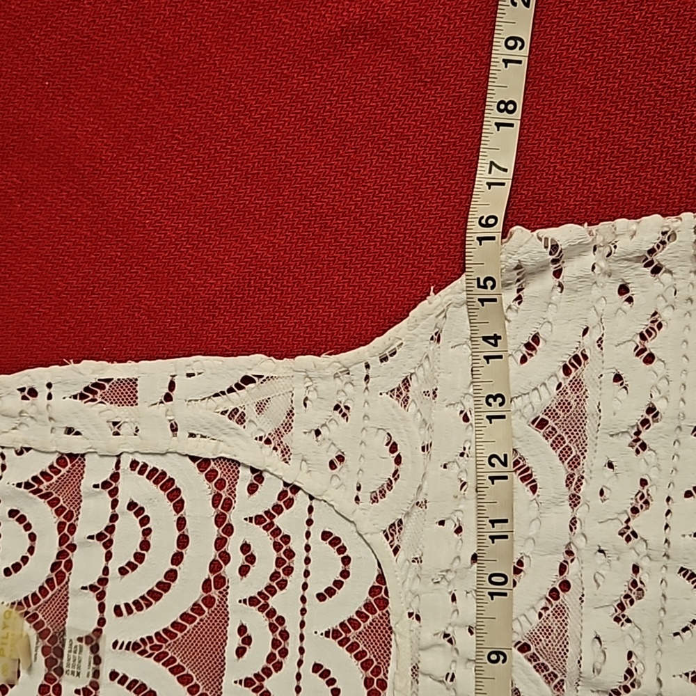 PILYQ white crochet lace look beach cover up tank top EUC M/L tropical - Picture 6 of 9